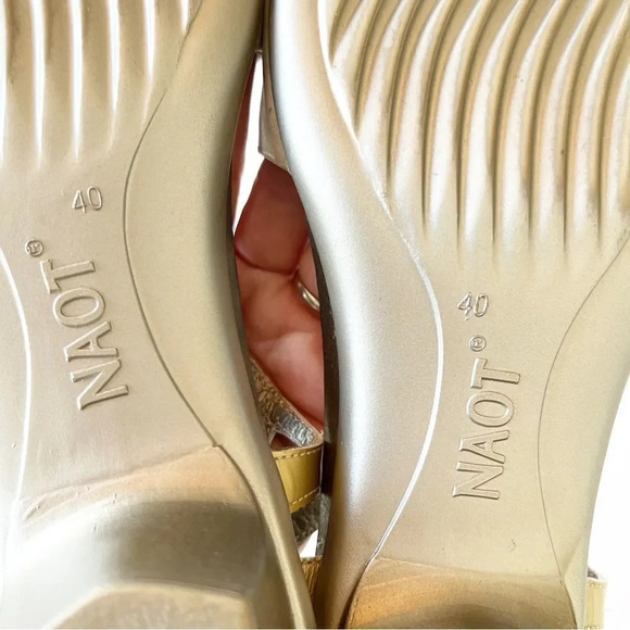NAOT Metallic Leather‎ Sandals Size 40 Israel Summer Sheen Dance Formal Dressy - Picture 4 of 10